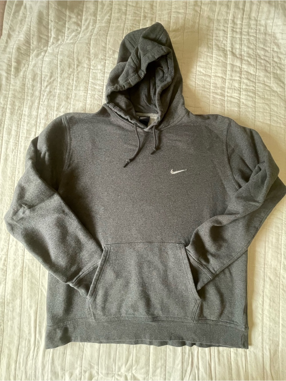 Nike Men's Gray Pullover Hoodie with Swoosh XXL